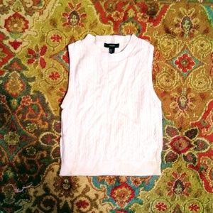 White Knit Sweater Crop Top